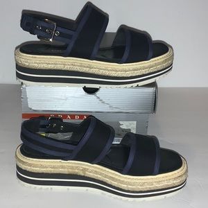 Prada Blue Platform Sandal Sz 7